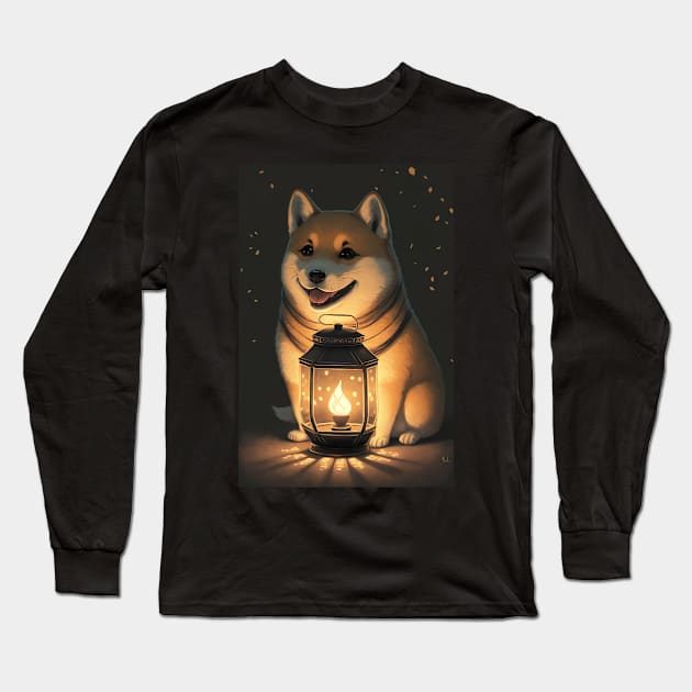 Happy Shiba Inu Dog Long Sleeve T-Shirt by KoolArtDistrict